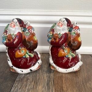 VINTAGE l Snowy Nights Santa Claus Salt and Pepper Shakers